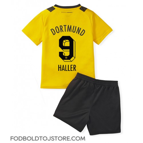 Borussia Dortmund Sebastien Haller #9 Hjemmebanesæt Børn 2022-23 Kortærmet (+ Korte bukser)